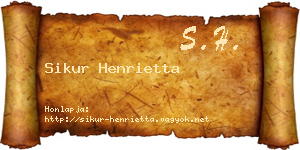 Sikur Henrietta névjegykártya