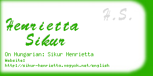 henrietta sikur business card